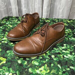 Old Navy Buck Shoe Faux-Leather Derby Buck Shoes Cognac Size 9